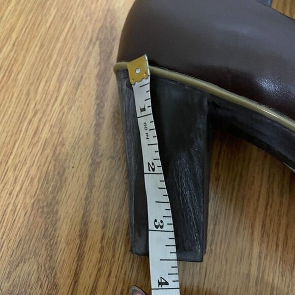 CAMPER Maroon brown Chunky round toe heels size 40 US 10 - Picture 4 of 9